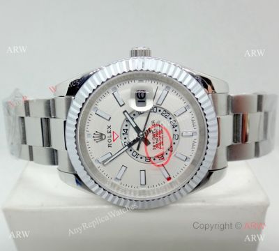Clone Rolex Sky-Dweller Watch White Dial Stainless Steel 40mm
